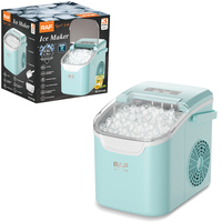 Máquina de Hielo RAF R.0314 de 95 a 120W, Cesta de 0.8L, Tamaño de Hielo Ajustable, Autolimpieza, Alertas de Escasez de Agua y Hielo Lleno, para Uso Doméstico y Bebidas