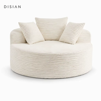 En stock, Canapé-lit compressé en tissu marron, fauteuil rond monoplace, emballage sous vide, vente en gros, salon