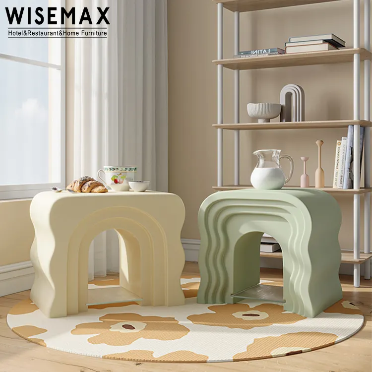 WISEMAX FURNITURE-Креативный журнальный столик в форме волны, диванчик для гостиной, полимерный материал, современный дизайн