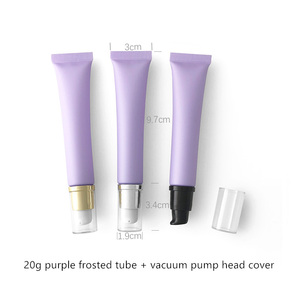 Tube givré violet de 20g, tuyau en alliage de zinc de massage, tête sous vide en céramique, crème pour les yeux, sérum, baume à lèvres, brillant à lèvres, emballage de tubes vides - Product Image 4