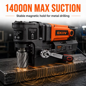 Furadeira Magnética EKIIV MW-50G com 6 Velocidades Ajustáveis e Força Magnética de 14000N para Trabalhos de Fabricação de Aço - Product Image 1