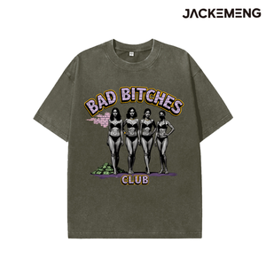 เสื้อยืดโอเวอร์ไซส์ผ้าฝ้ายพิมพ์ลายคำพูด "<span class=keywords><strong>Bad</strong></span> Bitches Club" สไตล์สตรีทแวร์ แนวเรโทร สตรีทแวร์ลำลอง คลังสินค้าในสหรัฐอเมริกา - Product Image 6