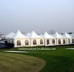 Tenda Pagoda kecil 3x3m dengan bingkai aluminium untuk pesta pantai luar ruangan dan acara Dagang Marquee Chapiteau