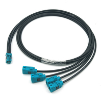 Kabel ekstensi kamera Universal, kabel ekstensi kamera Universal Quad Mini Fakra Female ke 4 Ports Fakra Female FPD-Link III GMSL 2