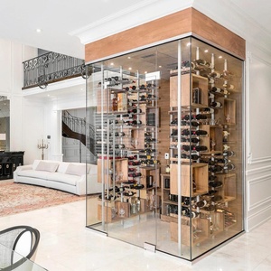 Vinoteca Moderna de Acero Inoxidable con Cristal, Independiente, para Sala de Estar, Estilo Europeo - Product Image 1
