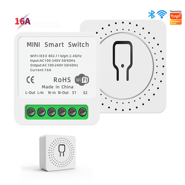 Tuya WiFi Smart RELAY Module Switch 16A Electric Roller Shutter Motor Home Automation System Google Home Remote Control Switches