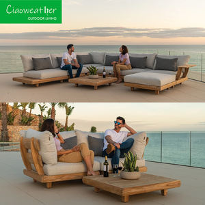 Ensemble Canapé Sectionnel de Luxe en Bois Moderne pour Extérieur et Jardin en Teck - Product Image 2