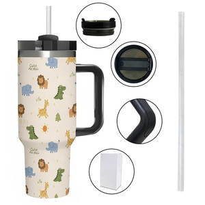 Free Shipping Support DIY Custom 40oz Tumbler Handle Large Capacity Camping Stainless Steel Vacuum Insulated Eco-Friendly <b>Water</b> - Product Image 3