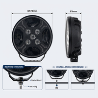 Phare LED tout-terrain OEM 8,5 pouces à faisceau spot 120W avec double couleur de positionnement et lumière stroboscopique