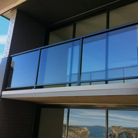 Système de balustrade en verre en alliage d'aluminium de haute qualité, verre trempé, balcon, terrasse, escalier, installation modulaire facile, extérieur