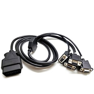 Cáp Nối Tiếp 16 Chân <span class=keywords><strong>OBD</strong></span> <span class=keywords><strong>OBD</strong></span> II OBD2 Sang <span class=keywords><strong>RS232</strong></span> VGA D-SUB 9 DB9 4 Cổng Cái 5 Chiều Để Chẩn Đoán Xe Hơi - Product Image 1