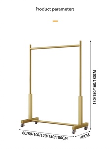 Stand <span class=keywords><strong>Display</strong></span> Lantai Logam Modern Mewah dengan Penyangga Tarik, untuk Pajangan Toko Pakaian. - Product Image 4