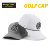 Casquette de baseball perforée personnalisée à 5 panneaux pour homme, style streetwear, avec cordon, perforations laser, performance golf, vente en gros