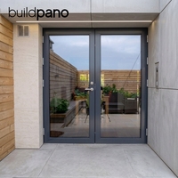 Porte battante commerciale en aluminium sur mesure avec vitrage pour bâtiments de bureaux modernes