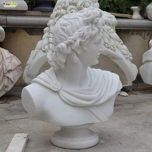 <span class=keywords><strong>Buste</strong></span> du dieu <span class=keywords><strong>grec</strong></span> Apollon en <span class=keywords><strong>marbre</strong></span> sculpté à la main, design traditionnel naturel, pour villa - Product Image 5