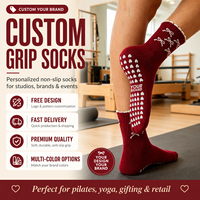 Chaussettes de yoga et de Pilates personnalisées imprimées, confortables, antidérapantes, livraison rapide