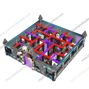 Laberinto inflable de terror para adultos, nuevo diseño de PVC, con obstáculos de alquiler, para Halloween y deportes al aire libre - Product Image 1