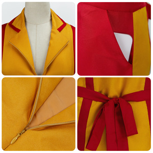 Disfraz de Cosplay de 2 Broke Girls para Mujer, Vestido de Halloween, Conjunto de Delantal, Uniforme Amarillo y Rojo de Poliéster - Product Image 1