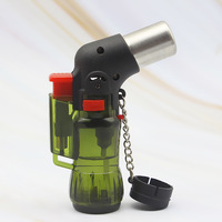 Briquet torche à gaz rechargeable coupe-vent à 4 flammes droites, direct usine, pour cigarettes, cigares, camping, cuisine, en plastique