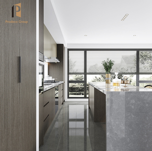 Gabinetes de Cocina Modulares Italianos de Lujo, Modernos, de Melamina, Laminado de Mármol, Diseños de Cajones y Cestas - Product Image 3