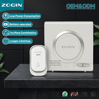 Kits de Timbre Inalámbrico para Puerta, 4 Volúmenes, Funciona con Batería, 45 Melodías, Alcance de 200m, Timbre Inteligente para Casa, Villa, Departamento, Hotel, Oficina
