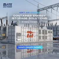 Contenedor de Almacenamiento de Energía Refrigerado por Aire MATE de 40 pies, 1MWH, 2MWH, 3MWH, Batería LifePO4, Sistema de Almacenamiento de Energía Solar BESS para Redes Eléctricas