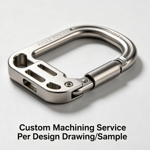 CNC Machining Zinc Plated Stainless Steel Aluminum Release Rust-proof Open End Metal <b>Rainbow</b> D Buckle Hardware Key Chain Ring - Product Image 2
