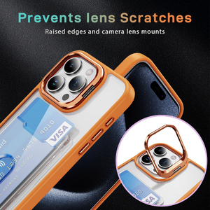 Custodia per telefono cellulare trasparente per <span class=keywords><strong>iPhone</strong></span> <span class=keywords><strong>14</strong></span> pro max Bulit-in supporto per <span class=keywords><strong>fotocamera</strong></span> <span class=keywords><strong>Cover</strong></span> del telefono con Slot per scheda per <span class=keywords><strong>iPhone</strong></span> 15 pro max - Product Image 4