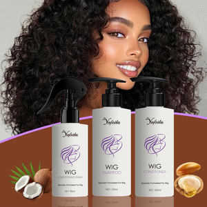 Set Professionale 2 in 1 per la Cura delle Parrucche Sintetiche, <span class=keywords><strong>Shampoo</strong></span> e Balsamo Idratante Senza Solfati per Extension e Parrucche, Personalizzato per Capelli Umani - Product Image 1