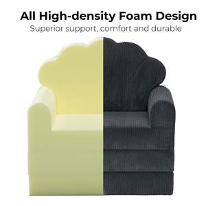 TenderPlayful OEM personalizado negro plegable perezoso sofá cama silla convertible sofá de piso con reposabrazos y soporte para la espalda - Product Image 4