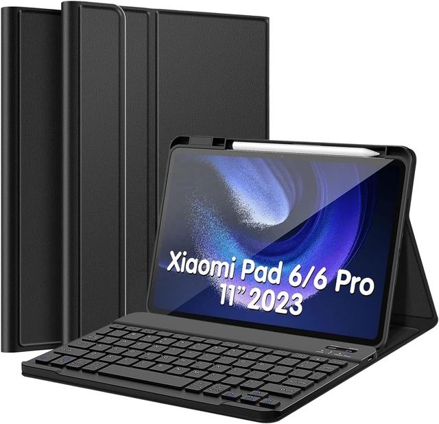Slim PU Leather Magnetic Detachable Wireless Keyboard Tablet Case for Xiaomi Pad 6/Pad 6 Pro 11" 2023 Cover