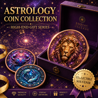 Pièce de collection en cuivre fin 999 de 5 oz, pièce de monnaie artistique du zodiaque, finition peinte en couleur UV en relief 3D