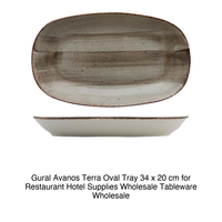 Plateau de service ovale Avanos Terra 34 × 20 cm Gural
