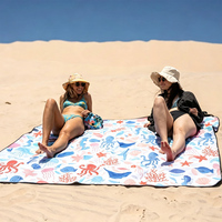 Tapis d'extérieur imprimé lavable certifié REACH, imperméable, pliable, pour le camping, les voyages, la plage, les pique-niques, avec poche zippée