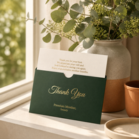 Tarjeta de Agradecimiento con Inserto de Doble Capa en Dorado Borgoña, Regalo Personalizado Premium para Miembros de Salones de Belleza, Marcas de Maquillaje y VIP