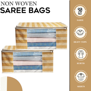 Stripes Print Brown Transparent Saree Pouch Work Saree Cover For Womens In Wholesale High Quality Transparent Saree <b>Storage</b> <b>Bag</b> - Product Image 5