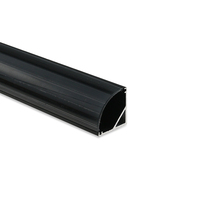 Profilé LED en aluminium noir en forme de V de 1m, 2m, 3m, largeur 12mm, pour bande LED