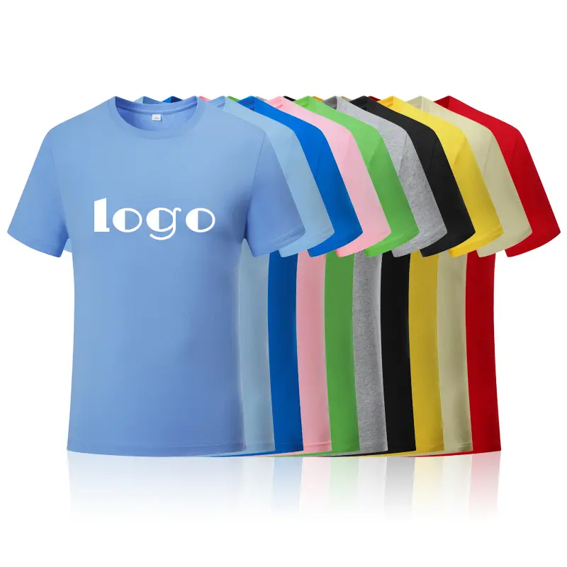 Wholesale Men's 100% Cotton T-shirt fluffy custom printed logo 200 Gram short sleeved mens designer t shirts