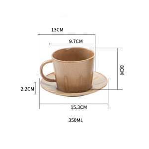 Autres fournitures pour hôtels et restaurants Tasses à café classiques 350 ml Porcelaine <span class=keywords><strong>Cafe</strong></span> Shop Cappuccino Cup Ceramic 12 OZ Coffee Cups Set - Product Image 6