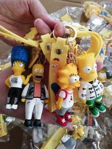 3D PVC Super Cute Cartoon Simpsons Family Story llavero de dibujos animados coche llavero para la escuela mochila colgante - Product Image 2