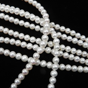Blanco culto real natural de agua dulce perla Cadena de perlas al por mayor suelto ronda - Product Image 2
