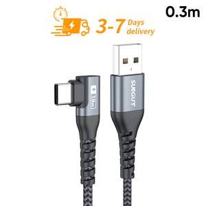 SUNGUY 0.3m 18W Fast Charging <b>Cable</b> <b>USB</b> C Data <b>Cable</b> Nylon Eco-Friendly <b>3</b>-Year Warranty Custom Logo Multi-Purpose <b>Cable</b> - Product Image 1