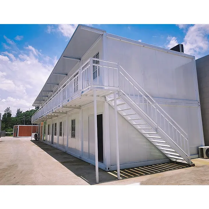 China Price Cheap Amenities Building Prefab Flat Pack Store Prefabricated Duplex Luxury 4 Bedroom Container House With Balcony