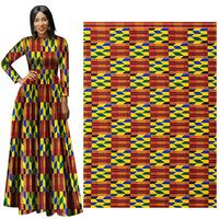 Kain Brokat Afrika Dua Sisi Tenun 100% Poliester untuk Pakaian & Produksi Kerajinan Tangan DIY
