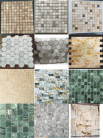 Dosseret de cuisine, carrelage de sol en mosaïque naturelle, mosaïque hexagonale, carrelage de marbre carrera blanc et or