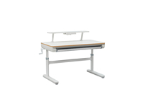 Étagère de rangement supérieure réglable manuellement pour bureau d'enfant Multi-Growth, avec coins arrondis anti-collision et tiroir coulissant pour garçons