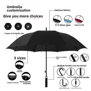 <span class=keywords><strong>Parapluie</strong></span> publicitaire personnalisé extra-large à 24 baleines, résistant au vent, pour deux personnes, avec logo imprimé, à long manche, idéal comme cadeau d'affaires - Product Image 4