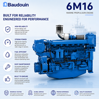 Moteur diesel marin Baudouin 6M16 326 ch 359 ch 2100 tr/min 4 temps propulsion refroidi par eau IMO II pour remorqueur et ferry de passagers