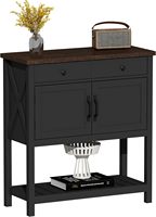 Console de style farmhouse en bois massif, étagère de rangement pour entrée, meuble de bar à café, buffet étroit, grande capacité pour salon