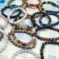 Vente en gros cristal naturel quartz rose 8mm bracelets à facettes cristal artisanat polyèdre mélange élastique chaîne Bracelet pour femme cadeau